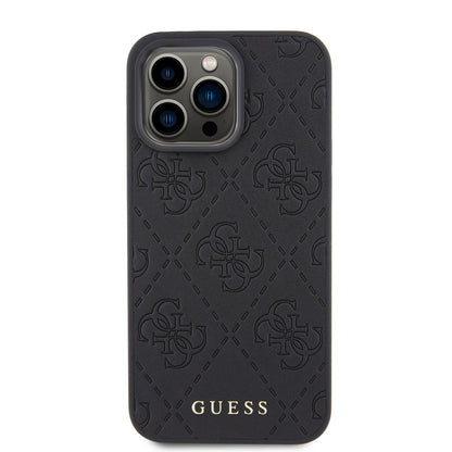 Guess iPhone 15 PRO MAX Backcover - Quilted 4G classic - Zwart