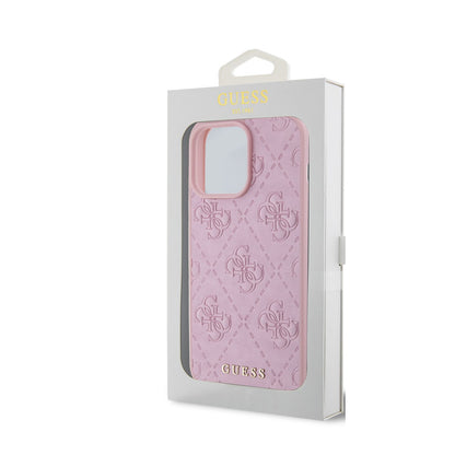 Guess iPhone 15 PRO MAX Backcover - Quilted 4G classic - Roze
