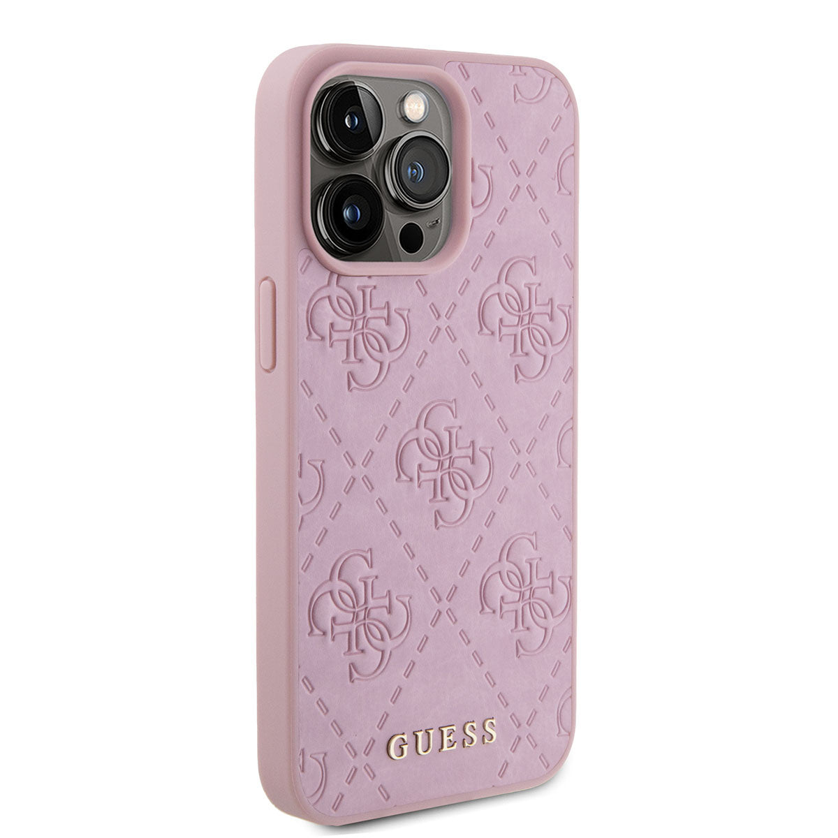 Guess iPhone 15 PRO Backcover - Quilted 4G classic - Roze