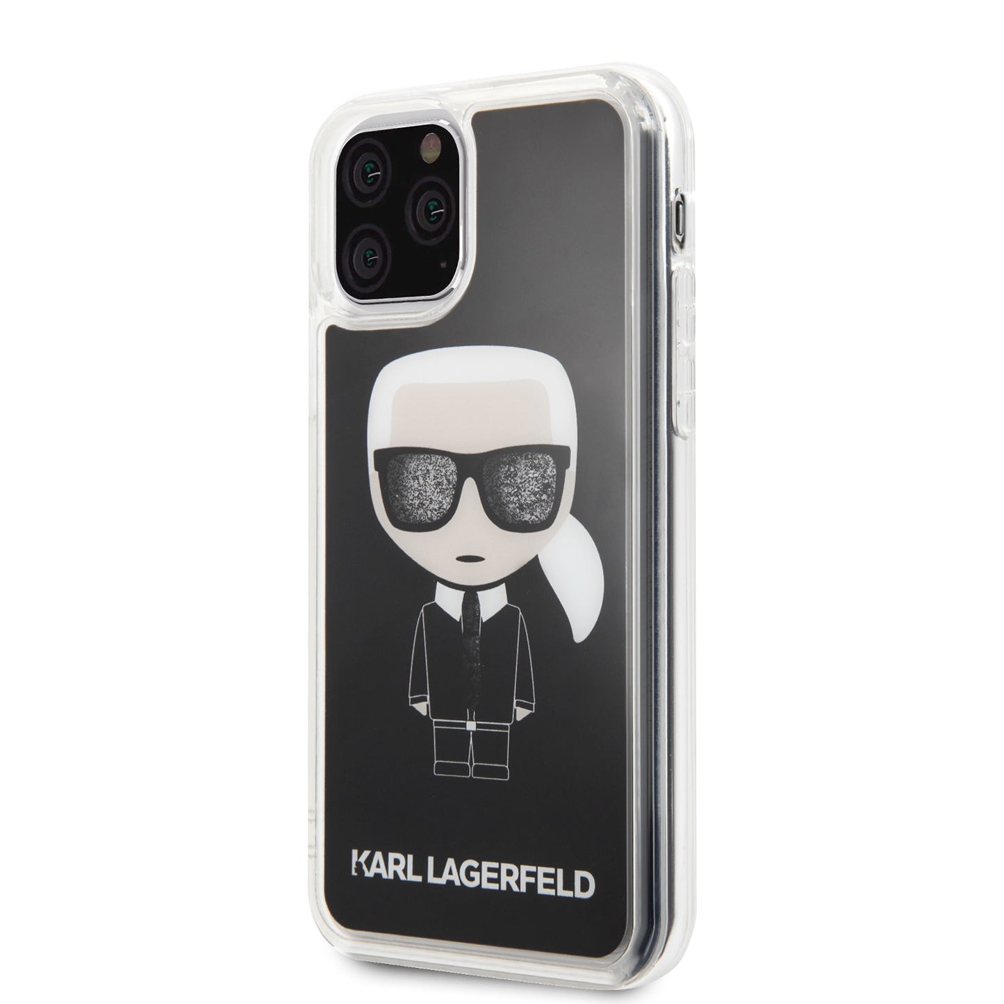Karl Lagerfeld iPhone 11 PRO Backcover - Glitter - Karl Iconic - Zwart