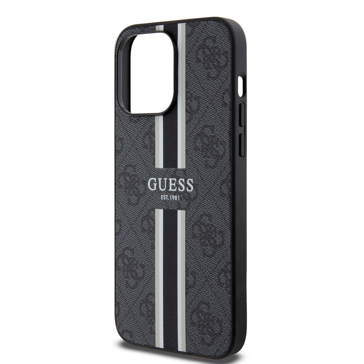 Guess iPhone 15 PRO MAX Backcover 4G Printed Stripes - Zwart