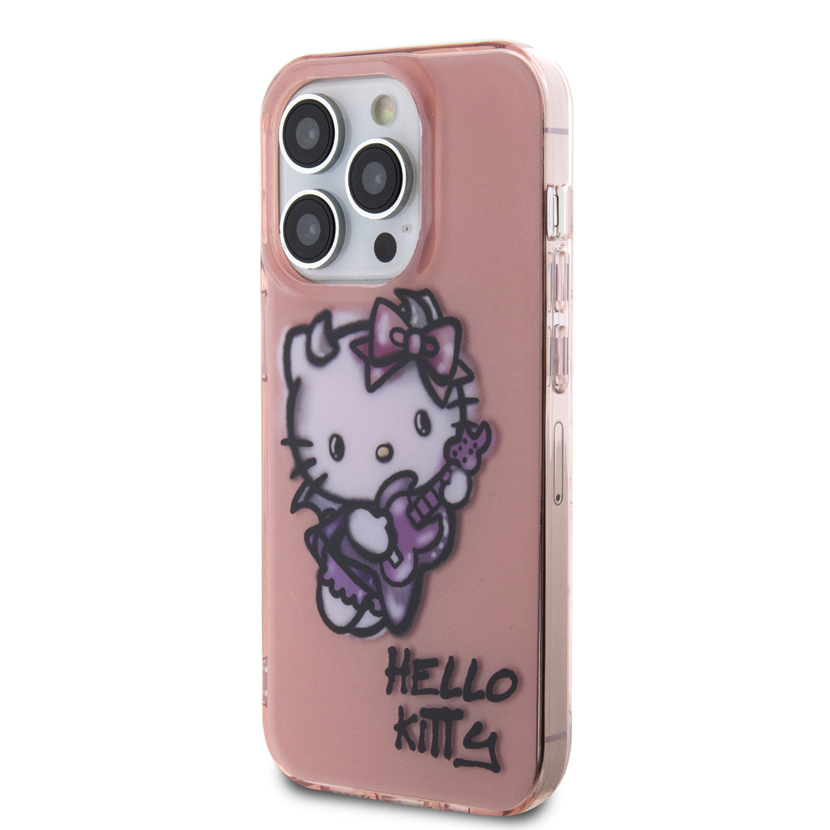 Hello Kitty iPhone 15 PRO MAX Backcover - Graffiti Guitar - Roze