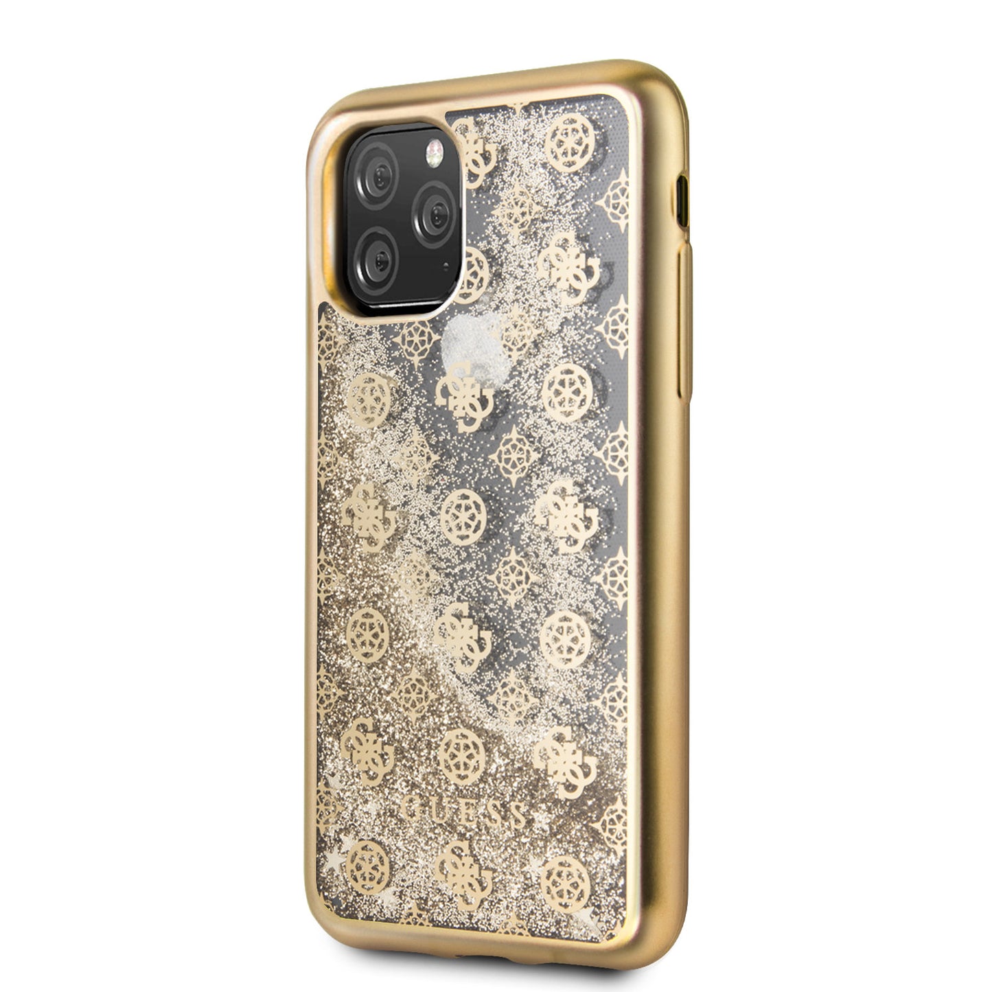Guess iPhone 11 PRO Glitter Backcover - Transparant Goud