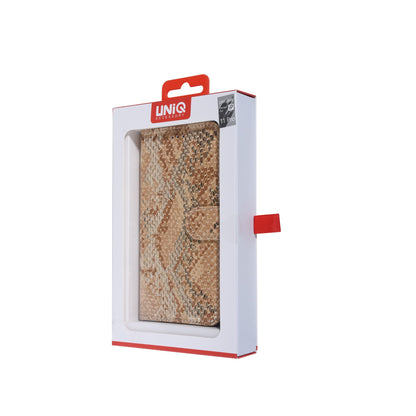 iPhone 11 PRO Booktype hoesje - Pasjeshouder - Luxe Kunstleer met Slangenprint / Goud
