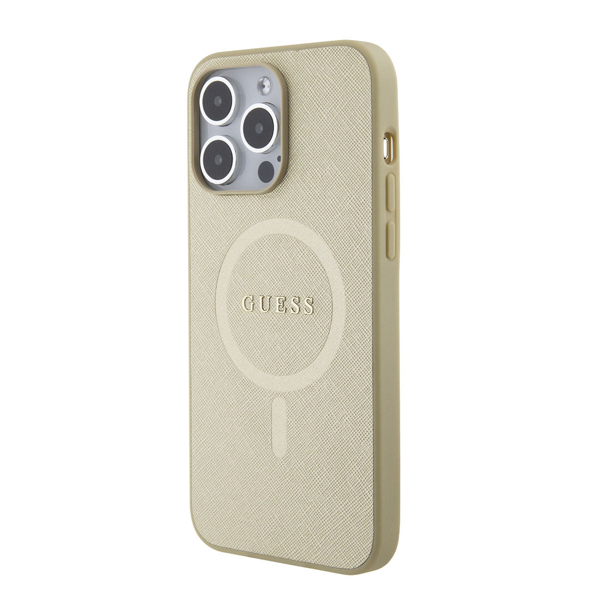 Guess iPhone 15 PRO MAX Backcover - MagSafe - Saffiano - Goud
