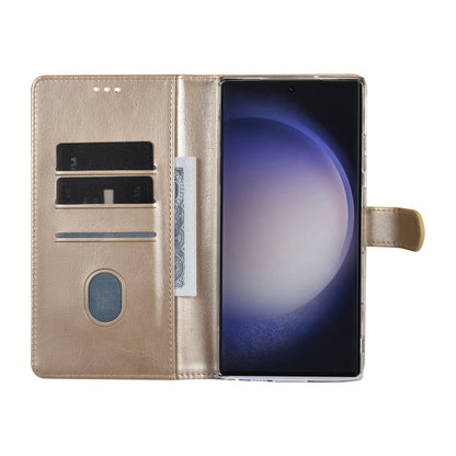 Samsung S23 Ultra Bookcase met 3 Pasjeshouders - Magneetsluiting - Goud
