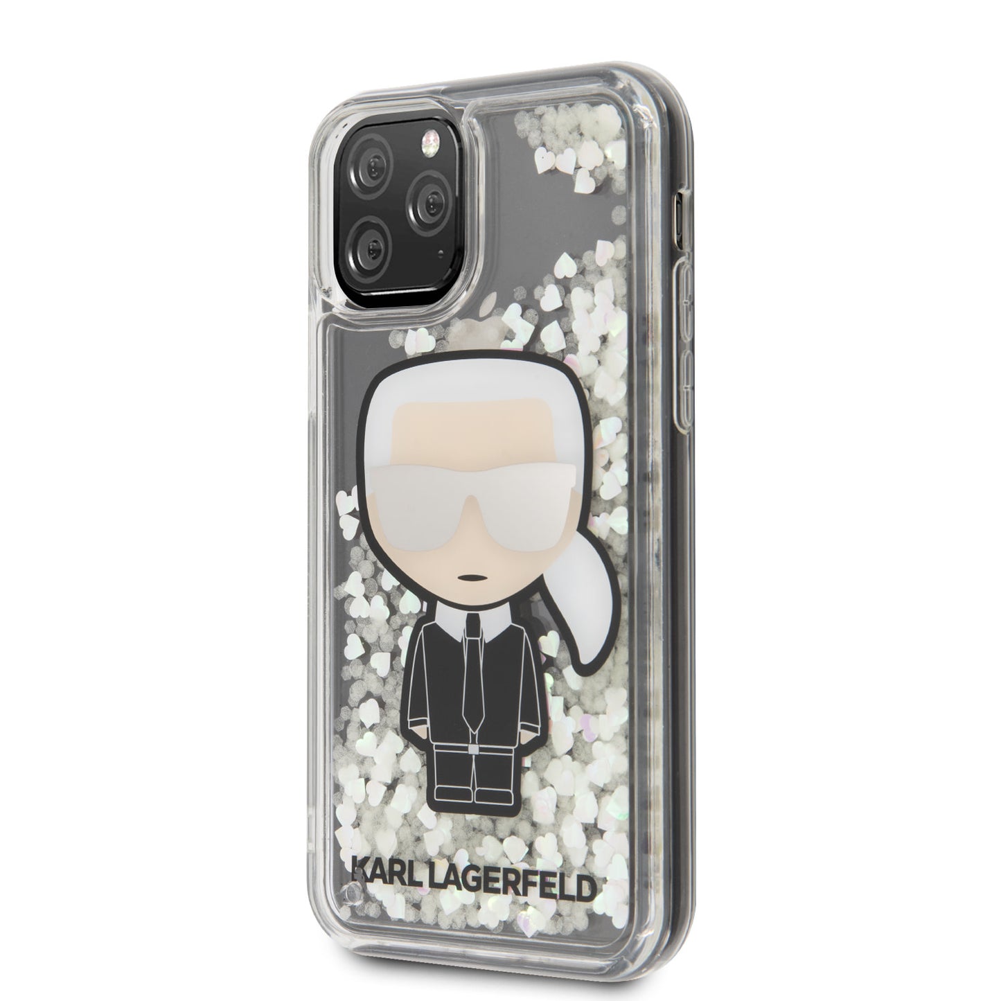 Karl Lagerfeld iPhone 11 PRO Backcover - Glitter - Glow in the dark - Transparant