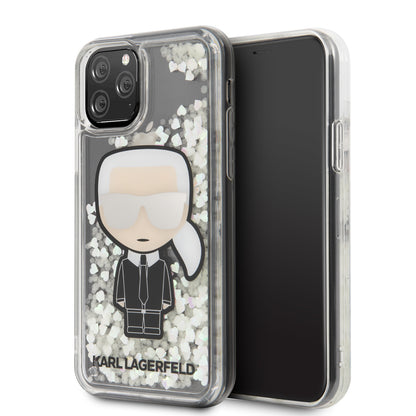 Karl Lagerfeld iPhone 11 PRO Backcover - Glitter - Glow in the dark - Transparant
