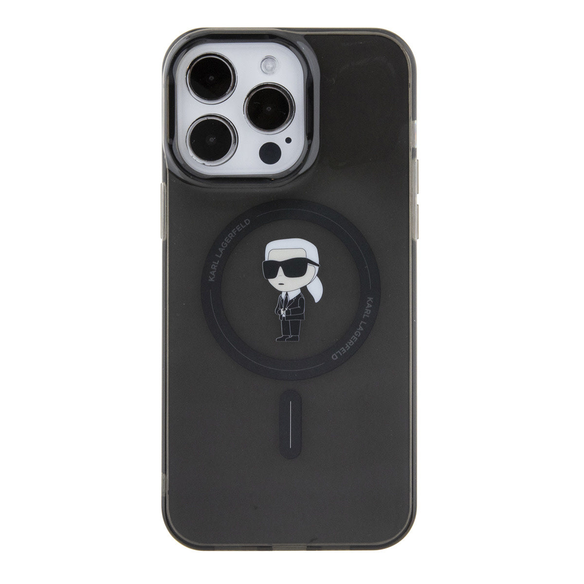 Karl Lagerfeld iPhone 15 PRO Backcover - MagSafe - Ikonik - Zwart/Transparant