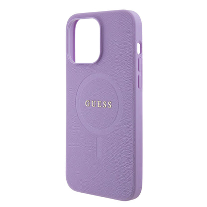 Guess iPhone 15 PRO Backcover - MagSafe - Saffiano - Paars