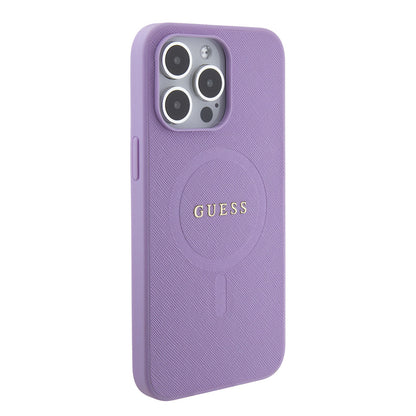 Guess iPhone 15 PRO MAX Backcover - MagSafe - Saffiano - Paars