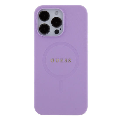 Guess iPhone 15 PRO Backcover - MagSafe - Saffiano - Paars