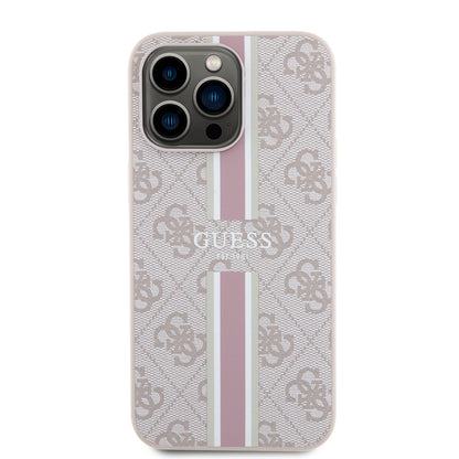 Guess iPhone 15 PRO MAX Backcover 4G Printed Stripes - Roze