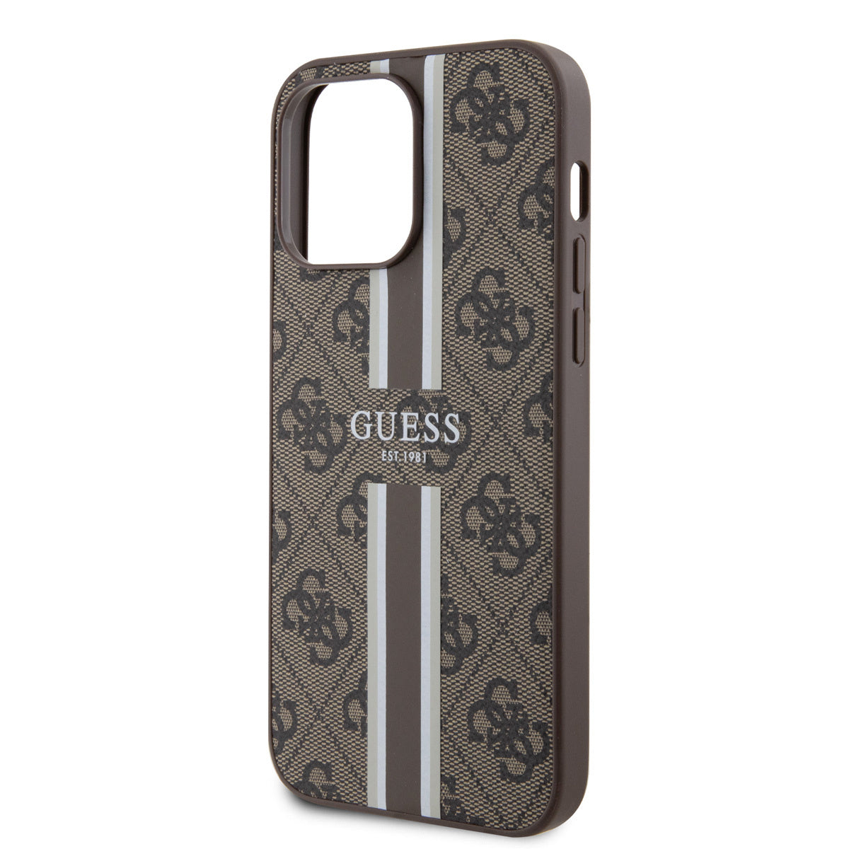 Guess iPhone 15 PRO Backcover 4G Printed Stripes - Bruin