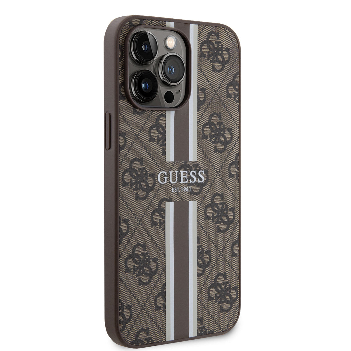 Guess iPhone 15 PRO Backcover 4G Printed Stripes - Bruin