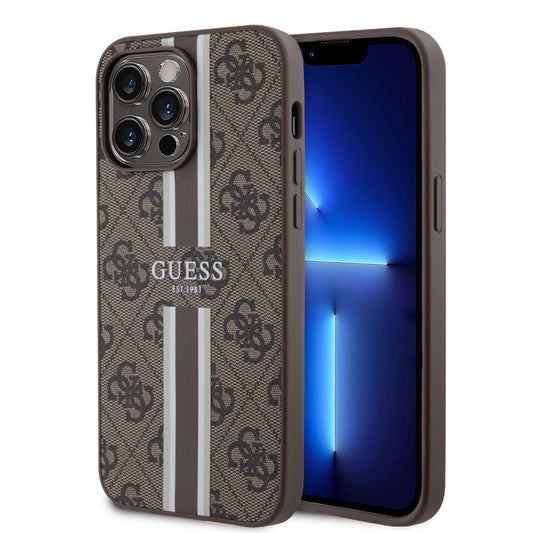 Guess iPhone 15 PRO MAX Backcover 4G Printed Stripes - Bruin
