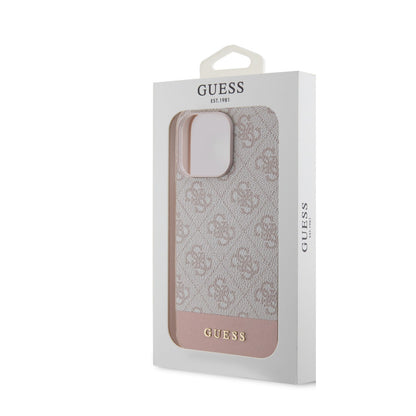 Guess iPhone 15 PRO MAX Backcover - MagSafe - Pu Bottom - Roze
