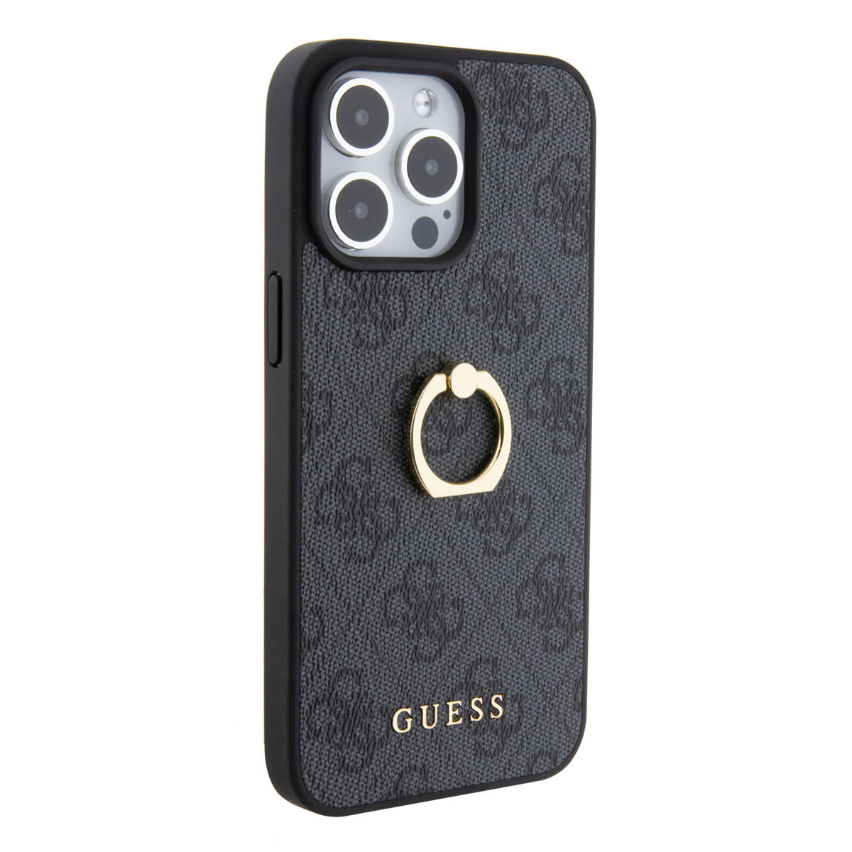 Guess iPhone 15 PRO MAX Backcover met ringhouder - Grijs