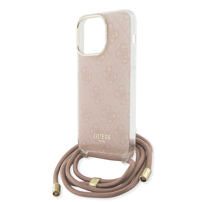Guess iPhone 15 PRO MAX Backcover - Crossbody Koord - Roze
