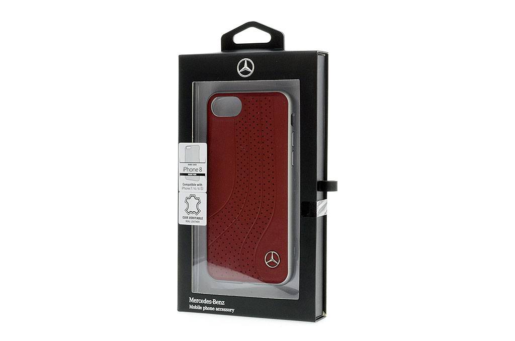 Mercedes-Benz Leren Backcover voor de iPhone SE (2022/2020) iPhone 8/ iPhone 7 - Rood