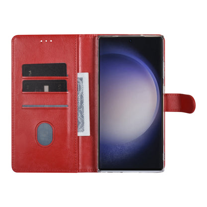 Samsung S23 Ultra Bookcase met 3 Pasjeshouders - Magneetsluiting - Rood