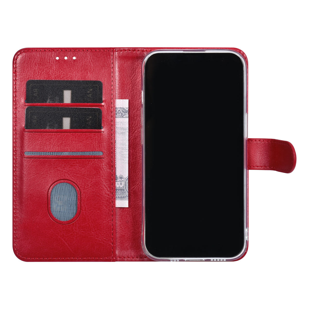 iPhone 15 PRO MAX Bookcase voor 3 pasjes - Magneetsluiting - Rood