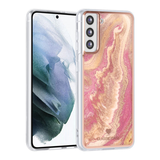 Samsung S21 Backcover - Marmer - Roze