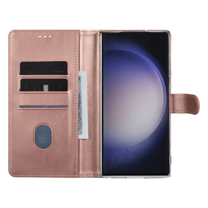 Samsung S24 Ultra Bookcase voor 3 pasjes - Magneetsluiting - Rose Goud