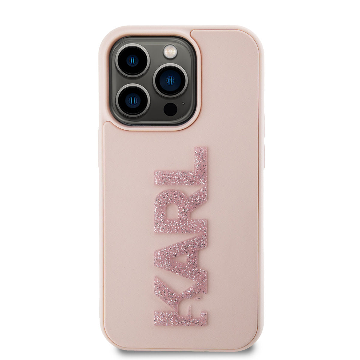 Karl Lagerfeld iPhone 15 PRO Backcover - 3D Glitter Logo - Roze
