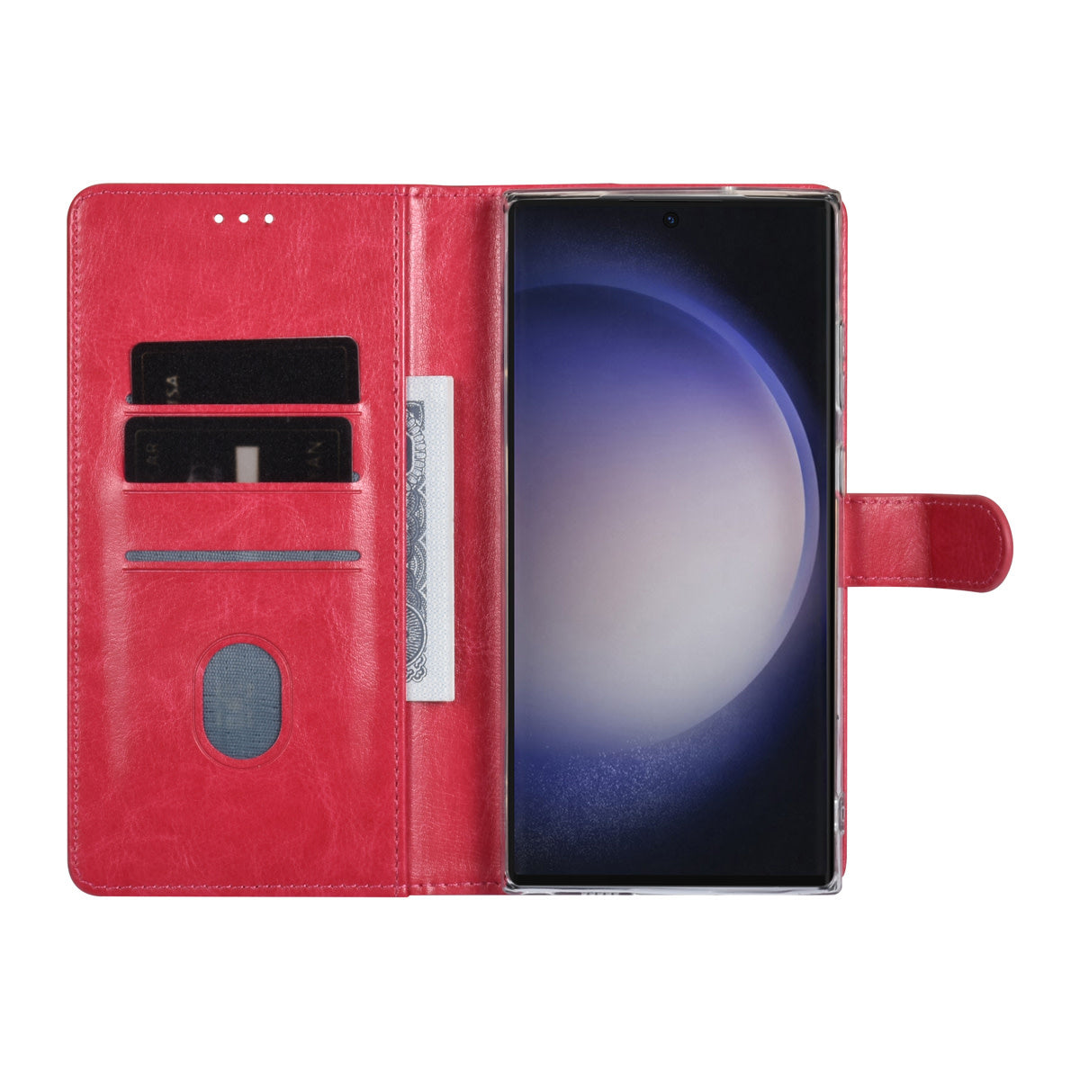 Samsung S24 Ultra Bookcase voor 3 pasjes - Magneetsluiting - Roze