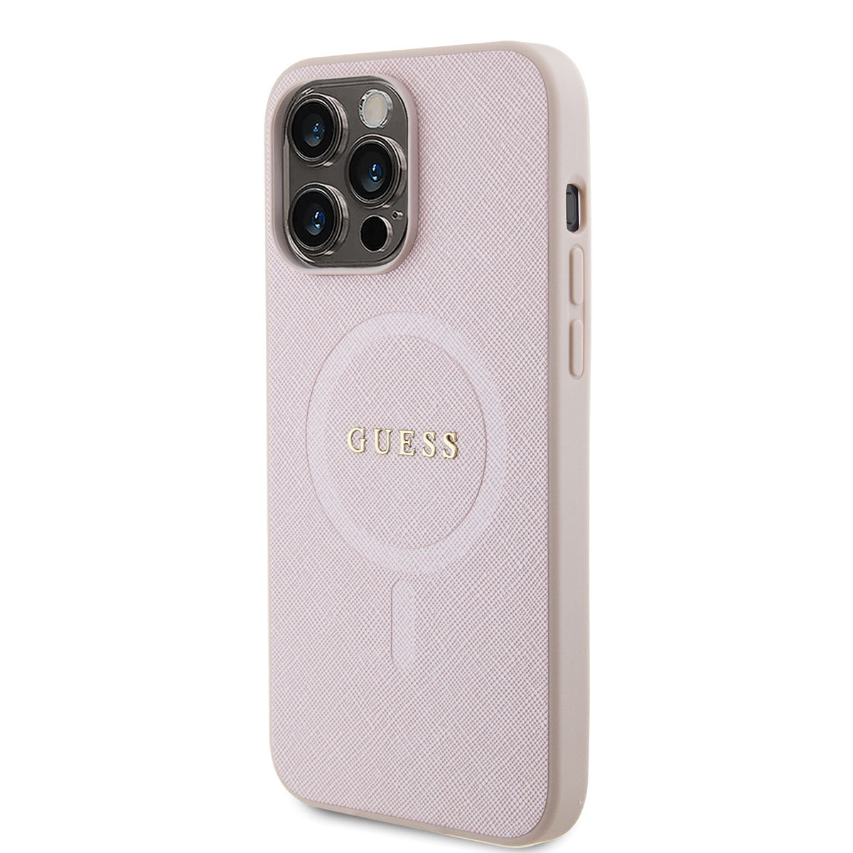 Guess iPhone 15 PRO Backcover - MagSafe - Saffiano - Roze
