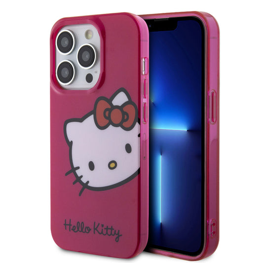 Hello Kitty iPhone 15 PRO Backcover - Kitty Head - Roze