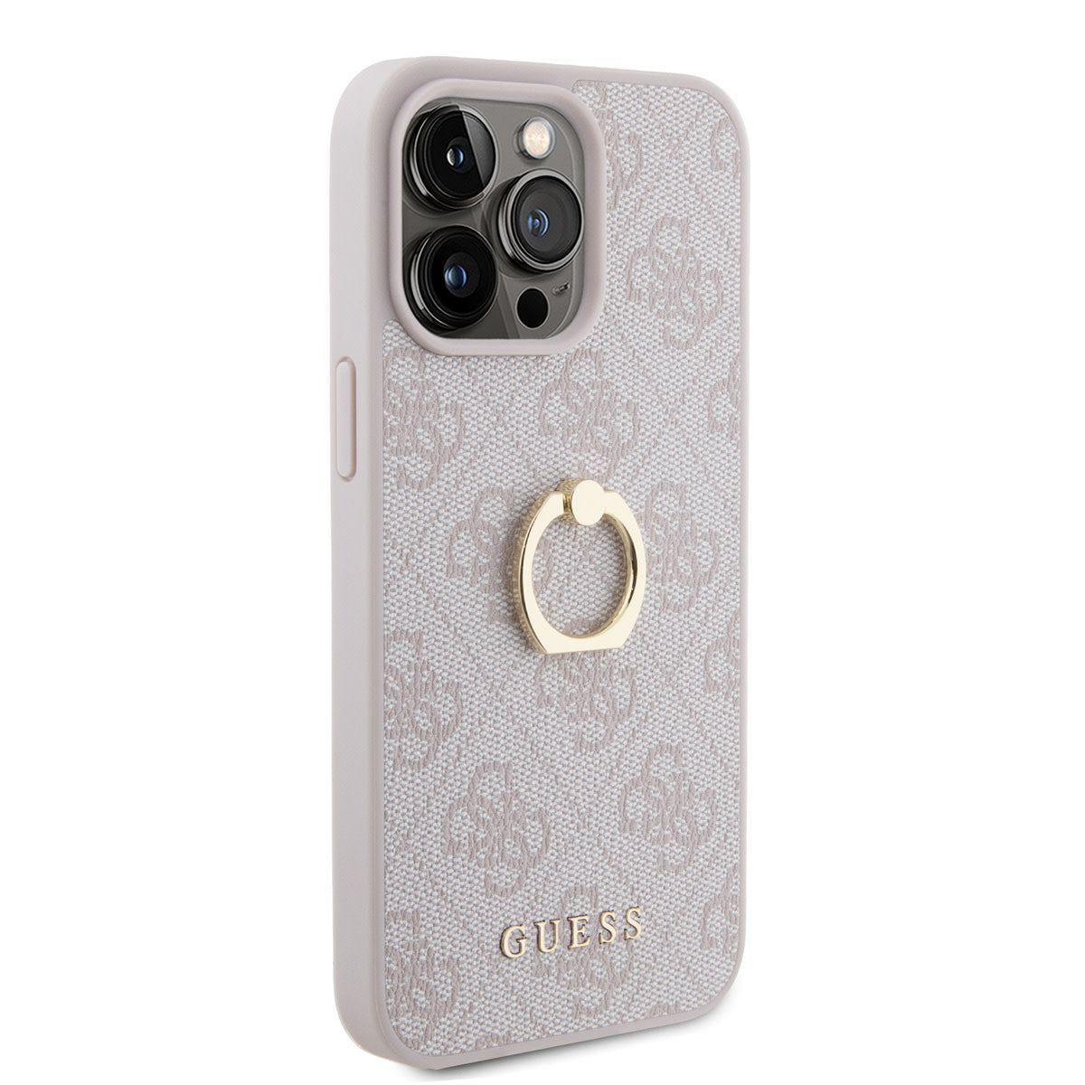 Guess iPhone 15 PRO Backcover met ringhouder - Roze