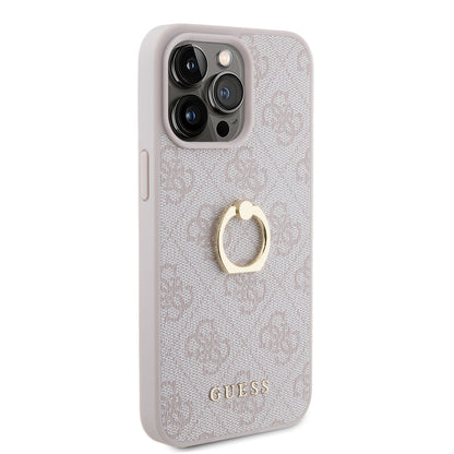Guess iPhone 15 PRO MAX Backcover met ringhouder - Roze