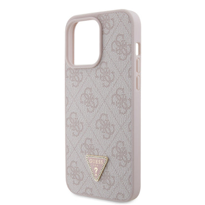 Guess iPhone 15 PRO MAX Backcover 4G Triangle - Strass - Roze