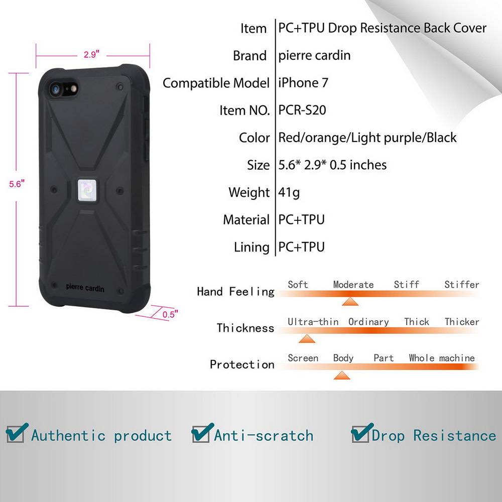 Pierre Cardin Backcover voor de iPhone SE (2022/2020) iPhone 8/ iPhone 7 - Zwart