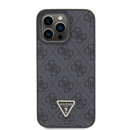 Guess iPhone 15 PRO Backcover 4G Triangle - Strass - Grijs