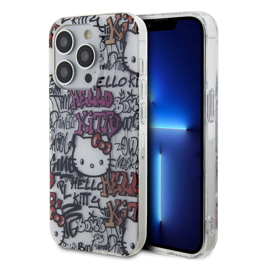 Hello Kitty iPhone 15 PRO MAX Backcover - Graffiti Tags - Wit