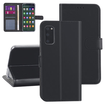 Samsung S20 Bookcase met 3 Pasjeshouders - Magneetsluiting - Zwart
