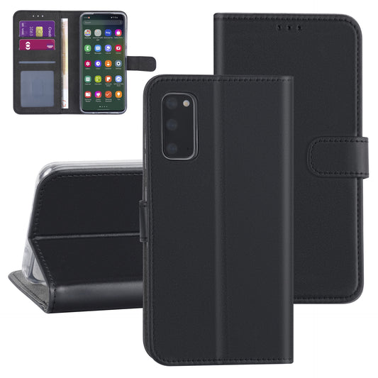 Samsung S20 Plus Bookcase met 3 Pasjeshouders - Magneetsluiting - Zwart