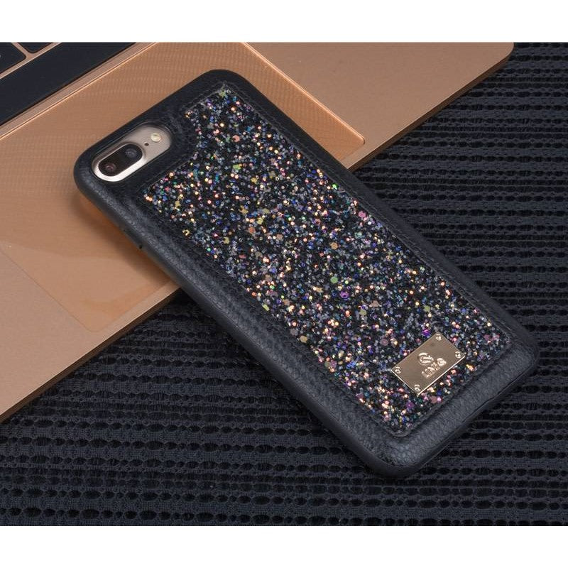 Glitter backcover voor de iPhone SE (2022/2020) iPhone 8/ iPhone 7 - Zwart