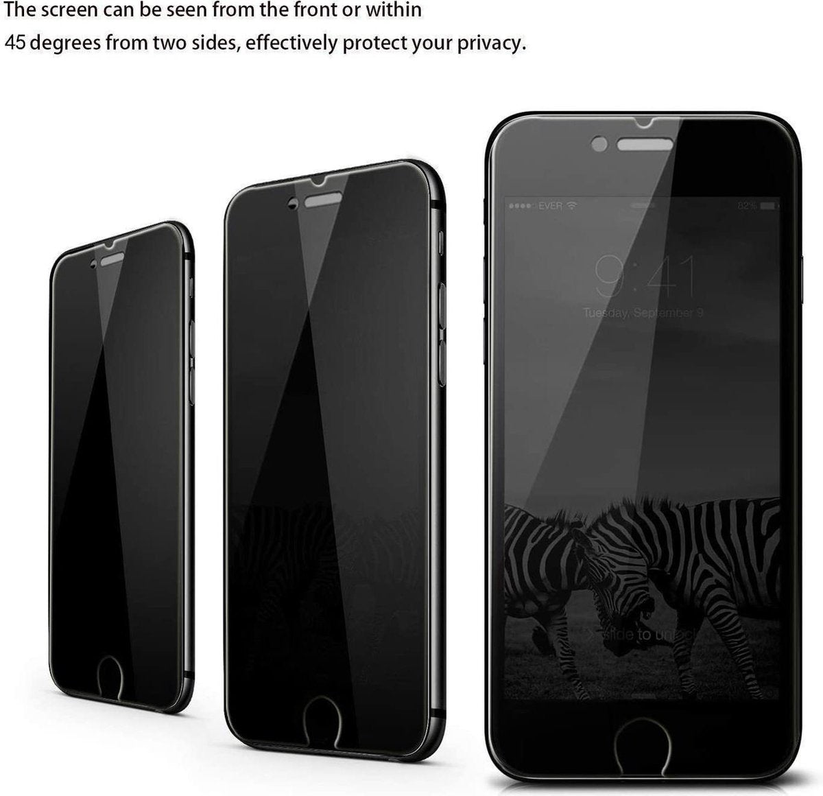 Full Privcay Screenprotector voor iPhone 7Plus/8Plus - Zwart