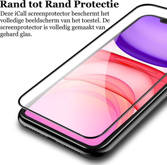 Full Screenprotector voor iPhone 12 MINI - Transparant - Zwart