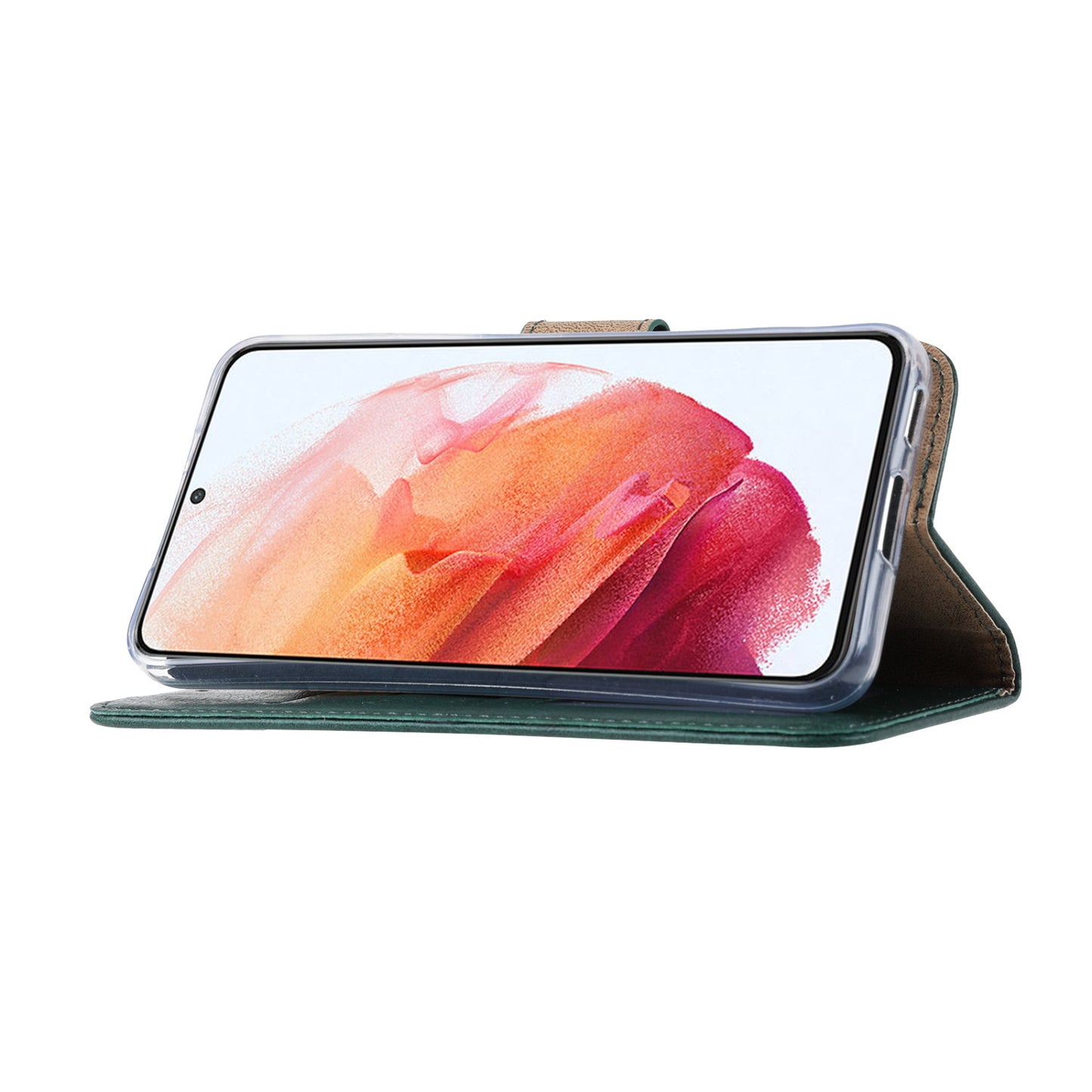 Samsung Galaxy S22 Booktype hoesje - Groen - Pasjeshouder - Magneetsluiting