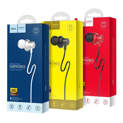 Hoco Magic Sound silver wired earphones with microphone