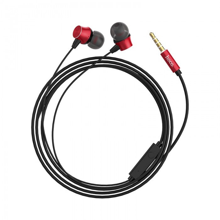 Hoco Magic Sound red wired earphones with microphone