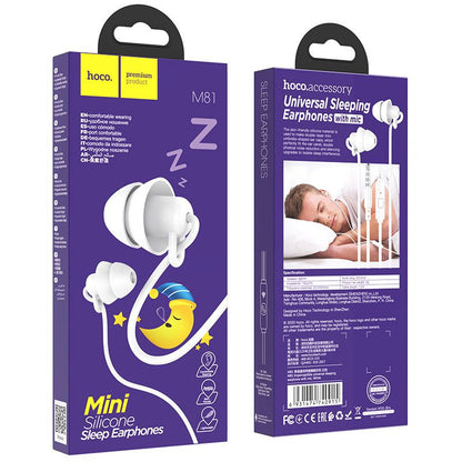 Hoco Mini In-Ear Silicone Sleep Oordopjes 3,5mm - Wit