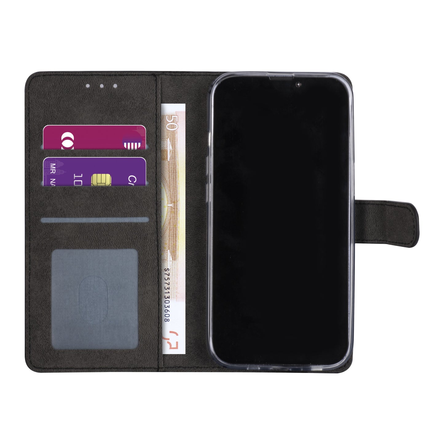 iPhone 13 Bookcase voor 3 pasjes - Magneetsluiting - Zwart