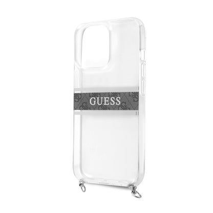 Guess iPhone 13 PRO Backcover met Koord - Crossbody - Transparant