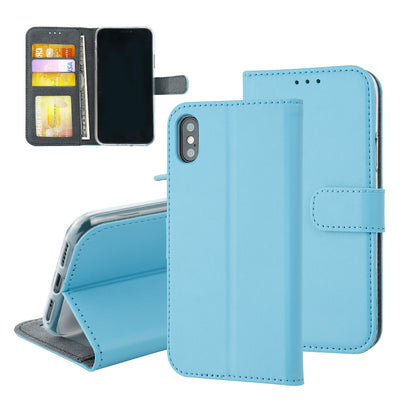 iPhone X/XS Booktype hoesje - Blauw - Pasjeshouder - Magneetsluiting